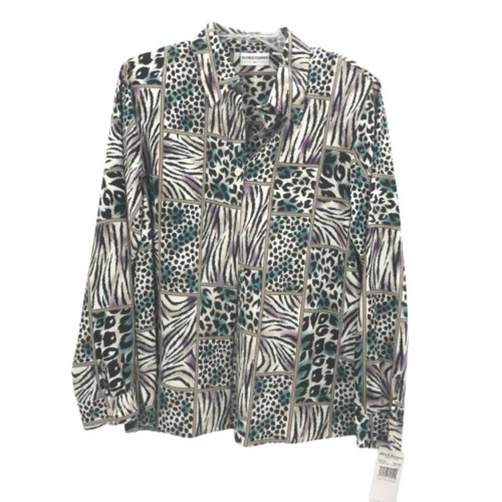 Alfred Dunner Long Sleeves animal print Shirt Top